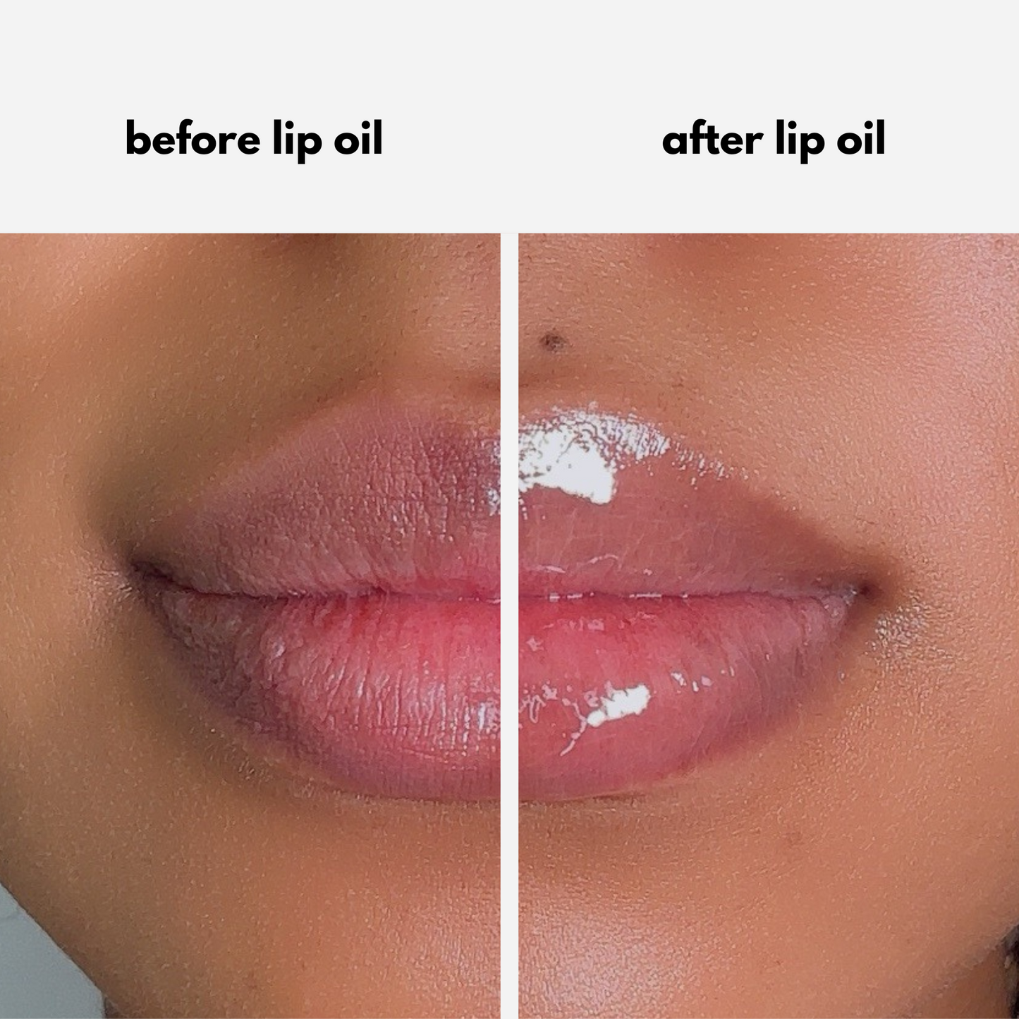 Dacious Beauty Clear Lip Oil before and after